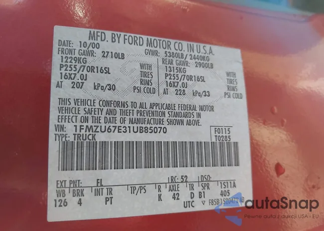 1FMZU67E31UB85070: 44166301