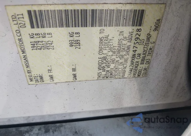 1N4AL2APXBN475928: 44166314