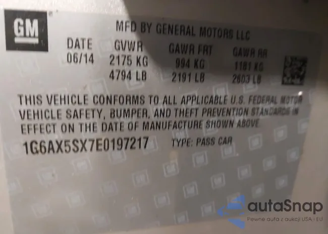 1G6AX5SX7E0197217: 44166342