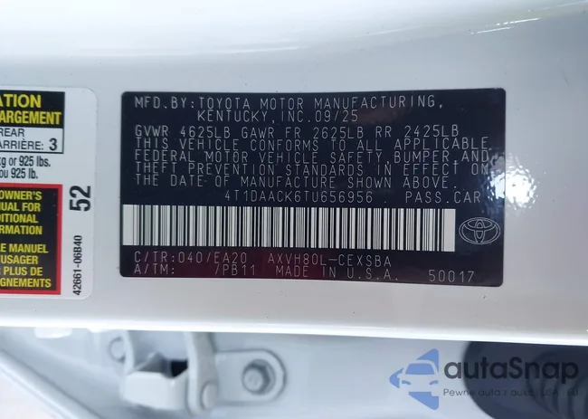 4T1DAACK6TU656956: 44167447