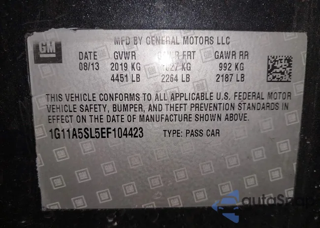 1G11A5SL5EF104423: 44167477