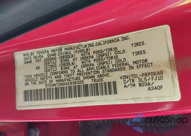 5TEHN72NX4Z436320: 44167522