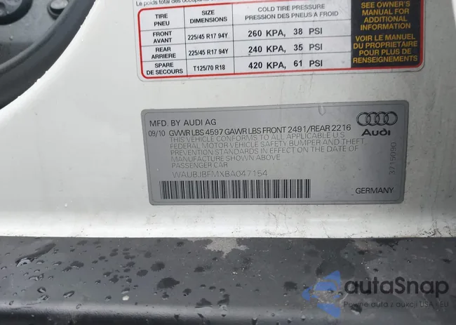 WAUBJBFMXBA047154: 44167535