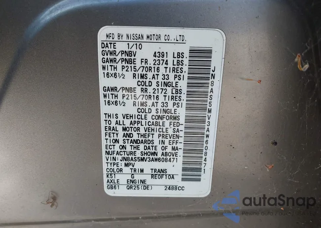 JN8AS5MV3AW608471: 44167544