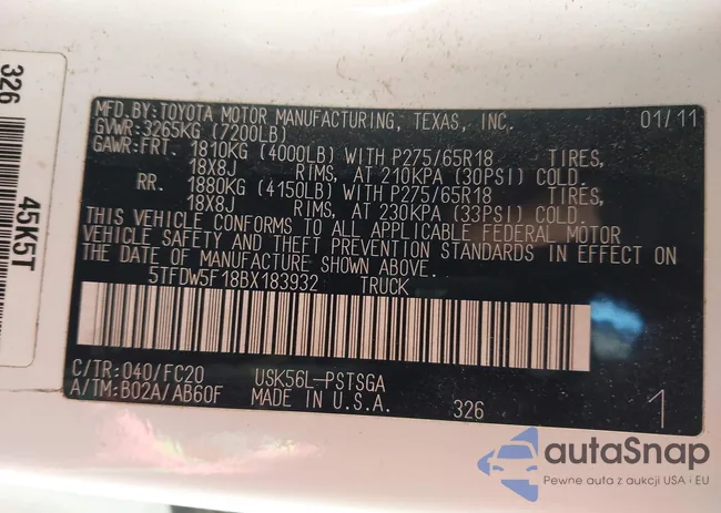 5TFDW5F18BX183932: 44167545