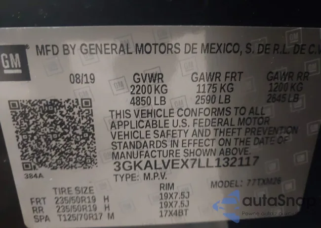 3GKALVEX7LL132117: 44167549