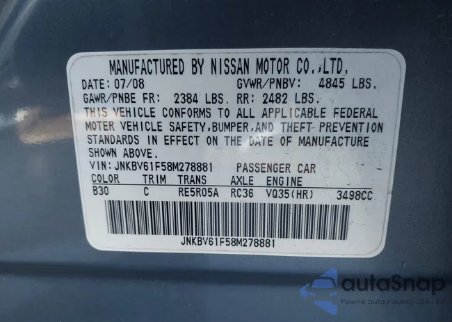 JNKBV61F58M278881: 44167561