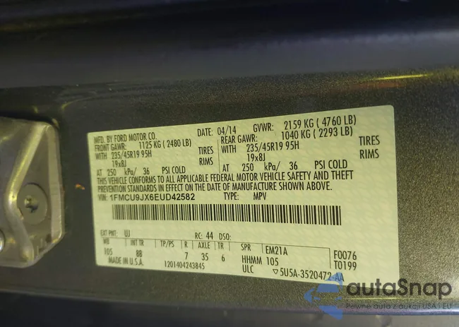 1FMCU9JX6EUD42582: 44167604