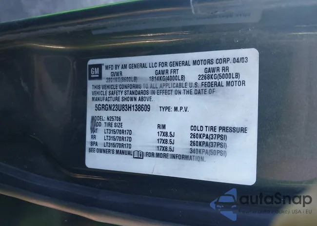 5GRGN23U83H138609: 44167631