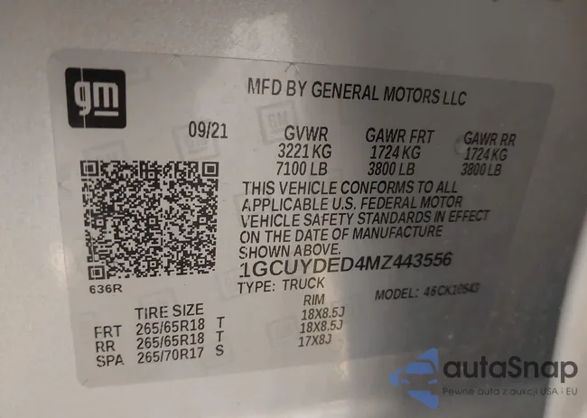 1GCUYDED4MZ443556: 44167632