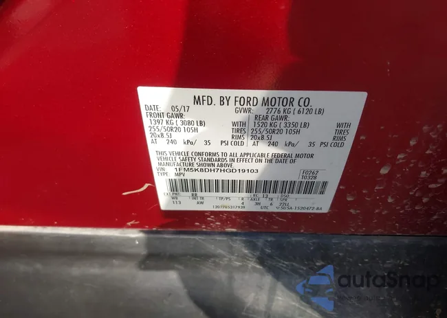 1FM5K8DH7HGD19103: 44167639