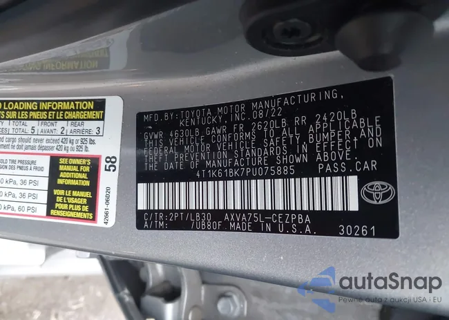 4T1K61BK7PU075885: 44167658