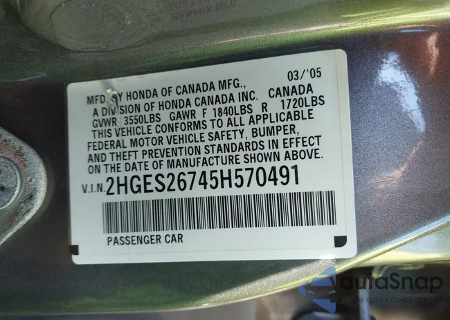 2HGES26745H570491: 44167672