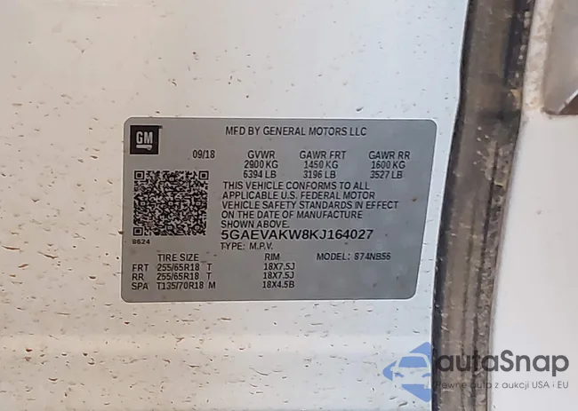 5GAEVAKW8KJ164027: 44167787