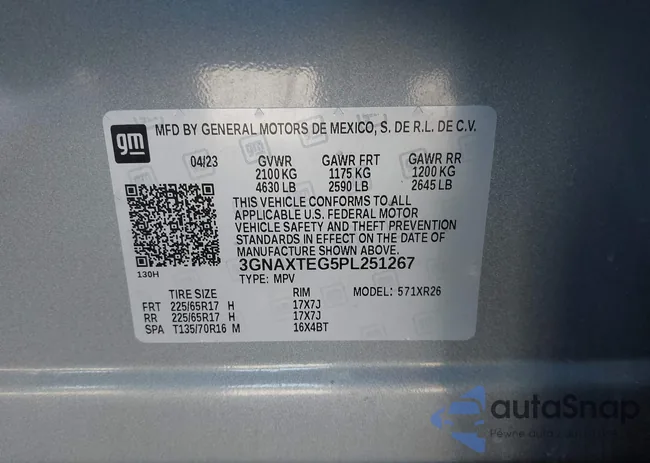 3GNAXTEG5PL251267: 44167800