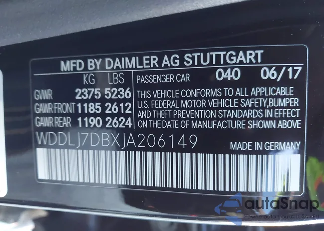 WDDLJ7DBXJA206149: 44167928