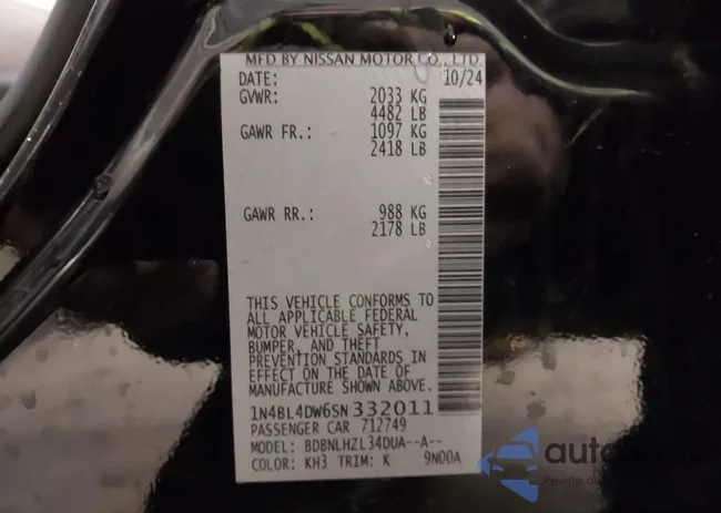 1N4BL4DW6SN332011: 44167931