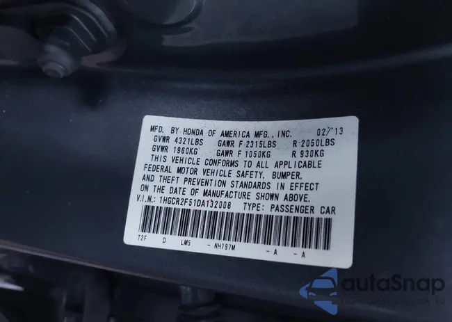 1HGCR2F51DA132008: 44168006