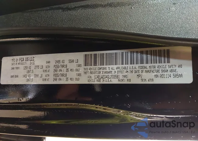 1C4BJWEG4GL233581: 44168020