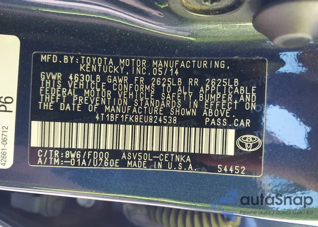 4T1BF1FK8EU824538: 44167058