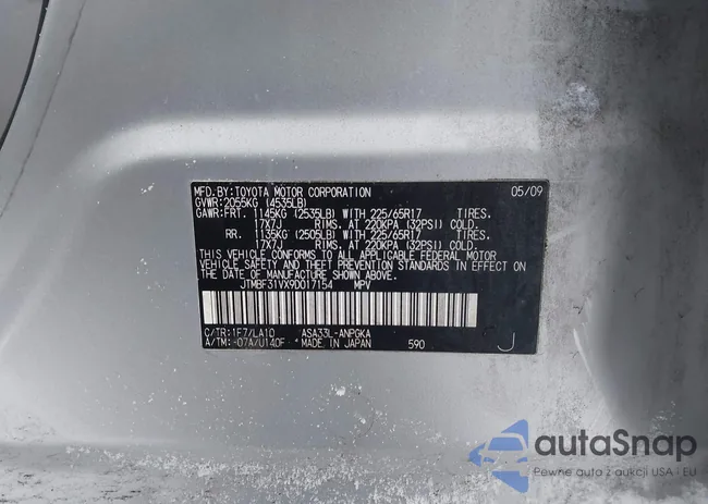 JTMBF31VX9D017154: 44167133