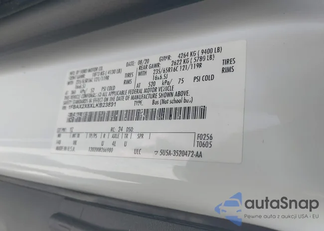 1FBAX2X8XLKB23891: 44167168