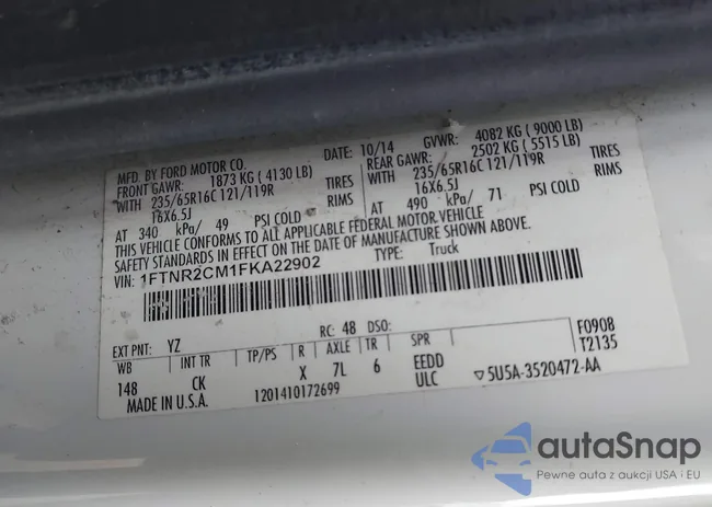 1FTNR2CM1FKA22902: 44167187