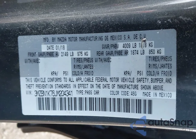 3MZBN1K76JM204341: 44167227