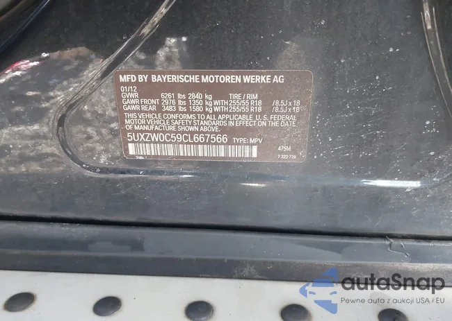 5UXZW0C59CL667566: 44167264