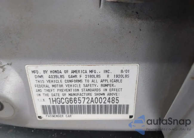 1HGCG66572A002485: 44167272