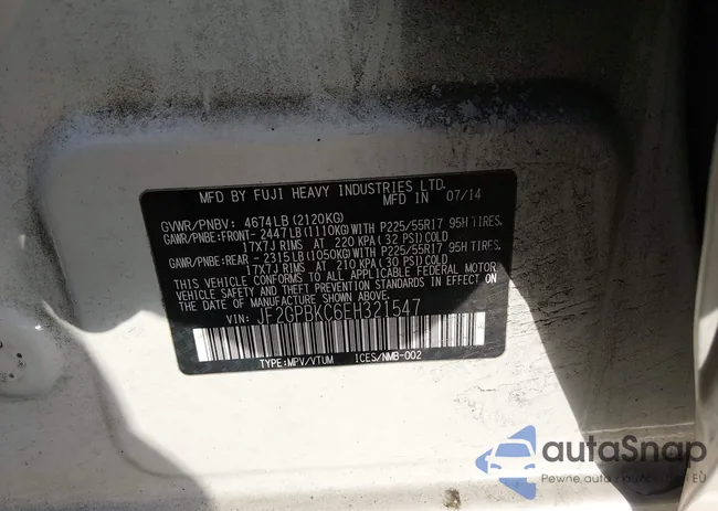 JF2GPBKC6EH321547: 44167295