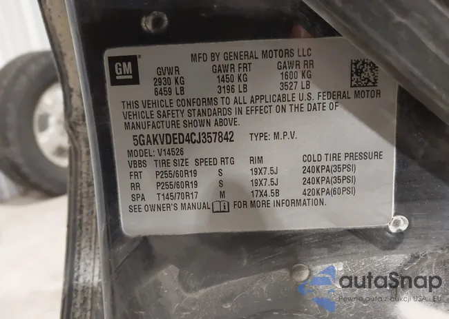 5GAKVDED4CJ357842: 44167324