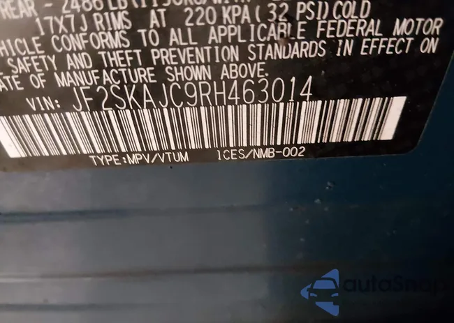 JF2SKAJC9RH463014: 44167392