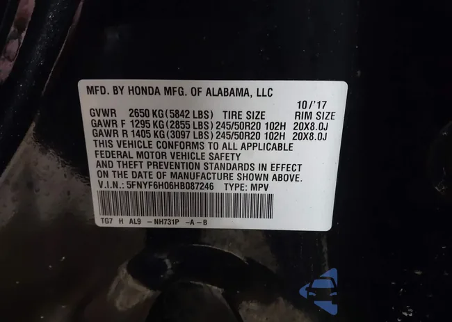 5FNYF6H06HB087246: 44168454