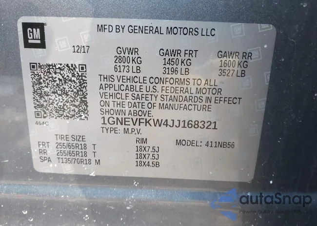 1GNEVFKW4JJ168321: 44168523