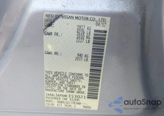 1N4AL3APXHN353021: 44168552