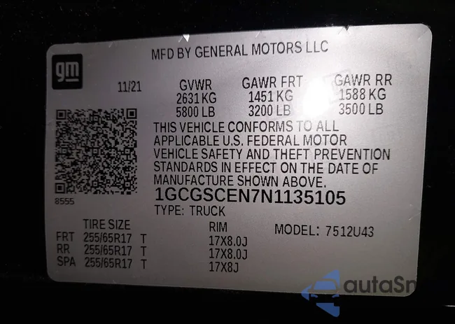 1GCGSCEN7N1135105: 44168623