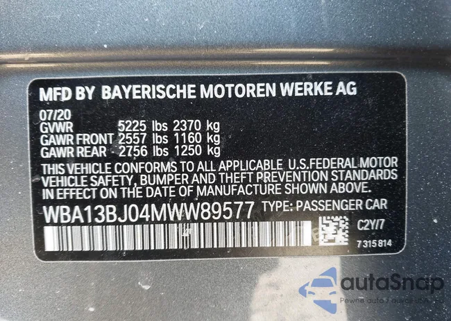 WBA13BJ04MWW89577: 44168743