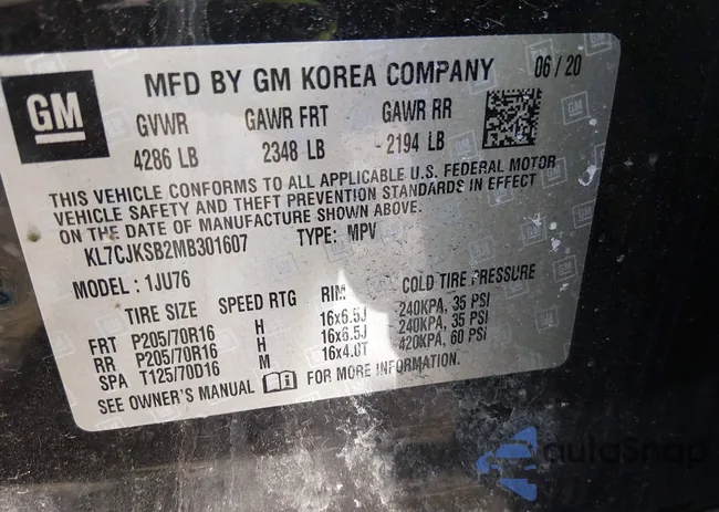 KL7CJKSB2MB301607: 44168769