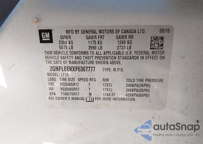 2GNFLEEKXF6367777: 44168787