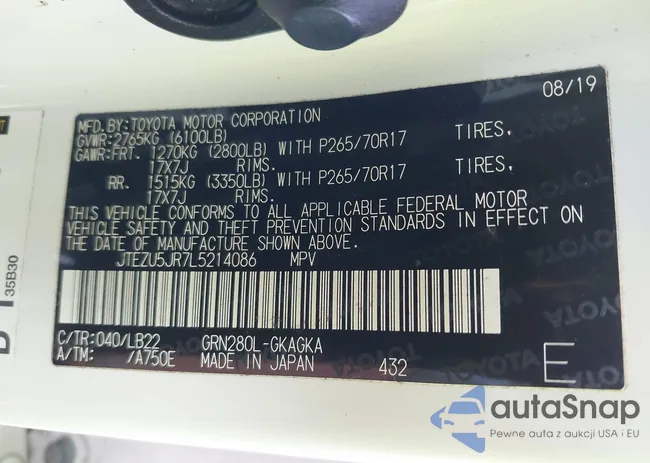 JTEZU5JR7L5214086: 44168866