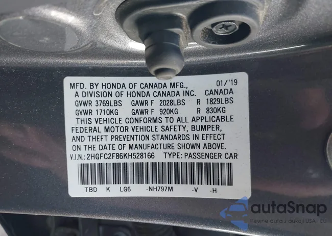 2HGFC2F86KH528166: 44168869