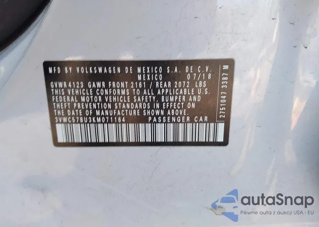 3VWC57BU3KM071164: 44168885