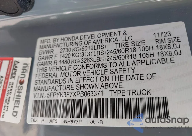 5FPYK3F7XPB063371: 44169013