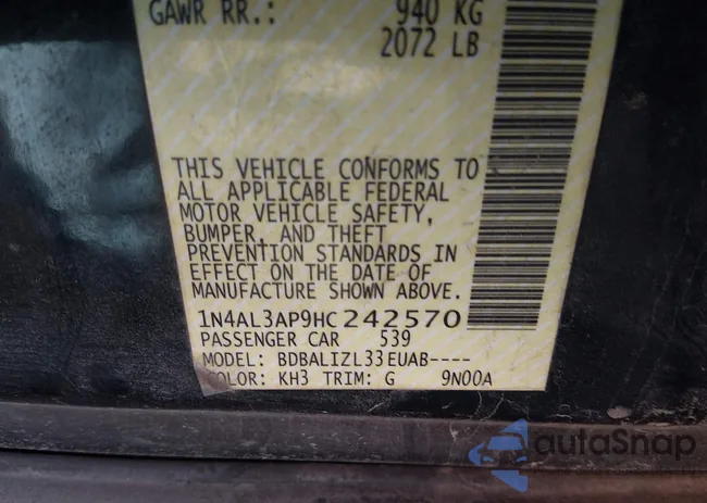 1N4AL3AP9HC242570: 44168258