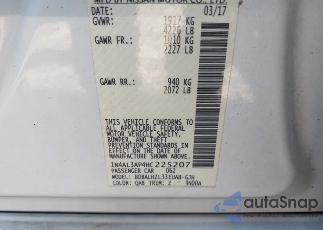 1N4AL3AP4HC225207: 44168382