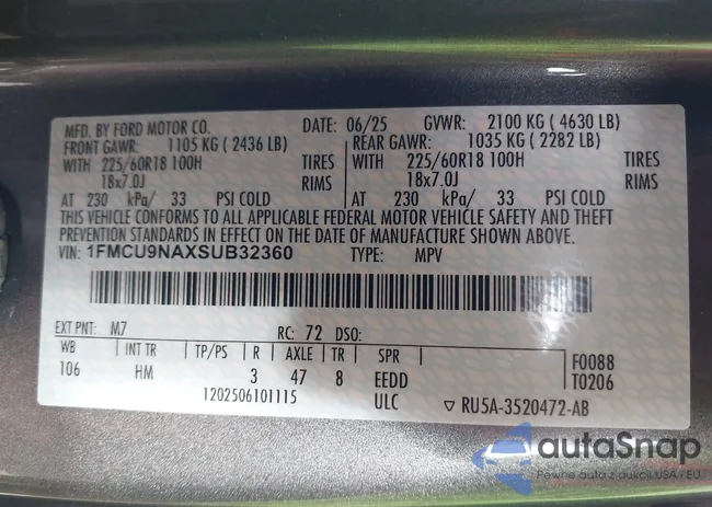 1FMCU9NAXSUB32360: 44169460