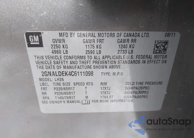 2GNALDEK4C6111098: 44169534