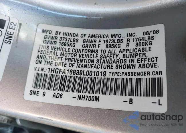 1HGFA16839L001019: 44169603