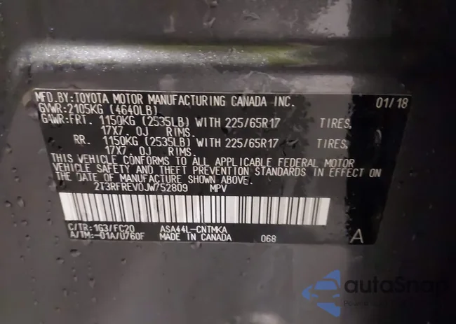 2T3RFREV0JW752809: 44169630